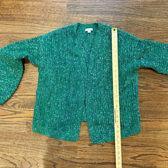 J. Jill Green Knit Multicolored Cardi Sweater - Picture 7 of 10